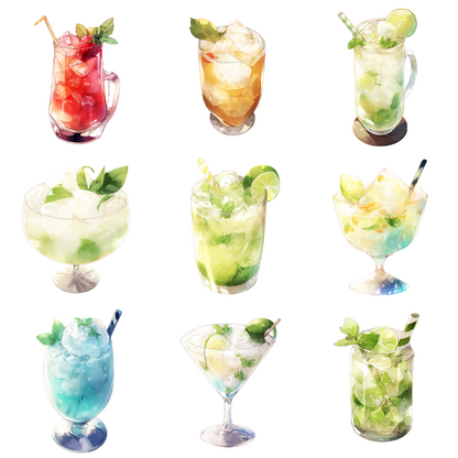 Cocktail 50 Illustrations (Transparent PNG)