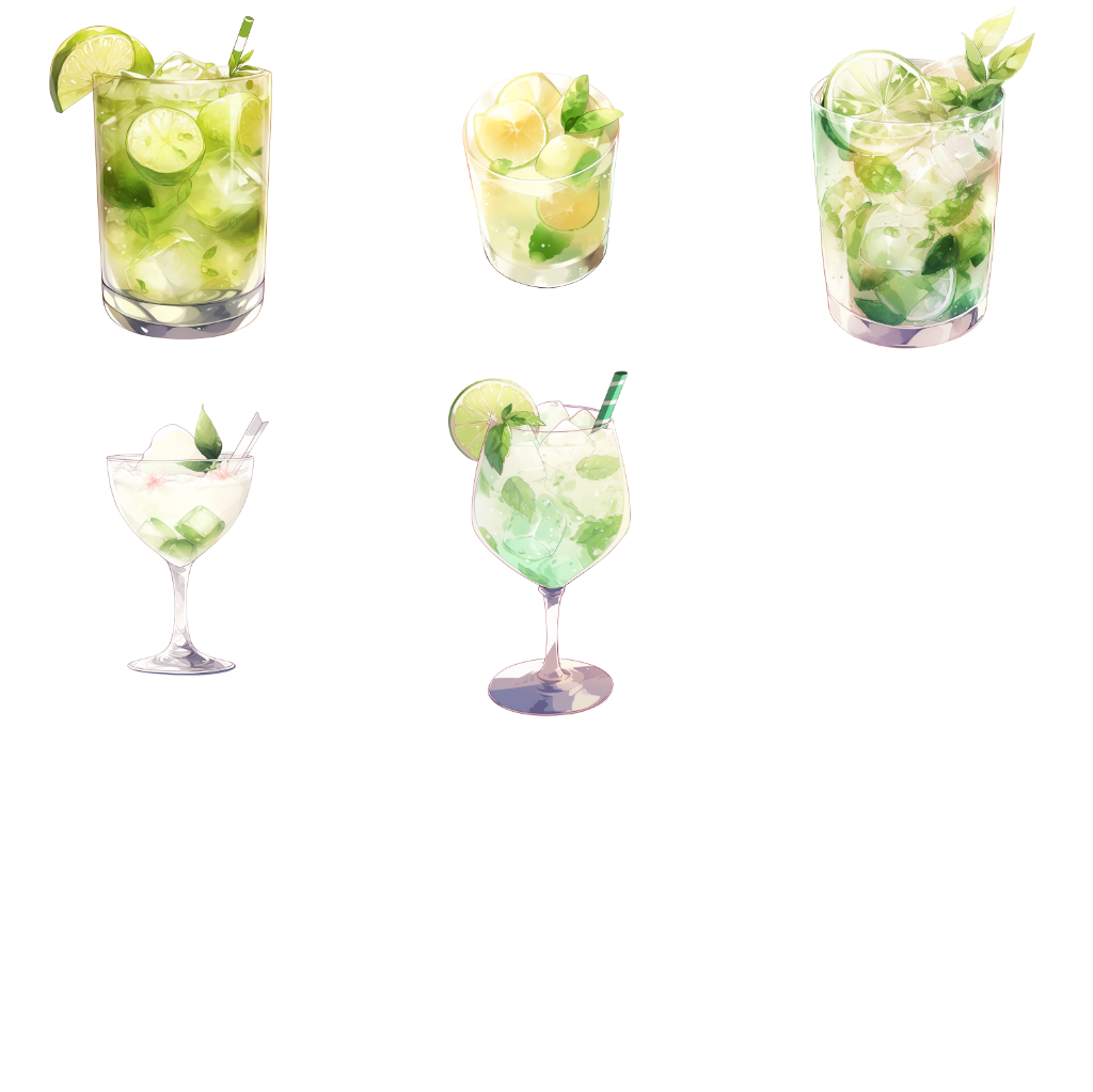 Cocktail 50 Illustrations (Transparent PNG)