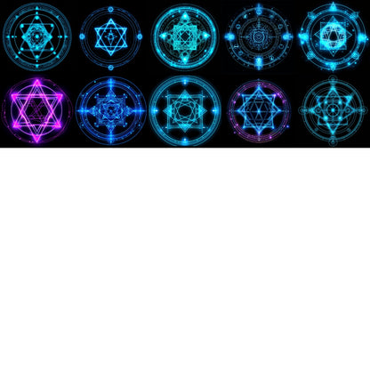 Magic circle 660 Illustrations (black background)