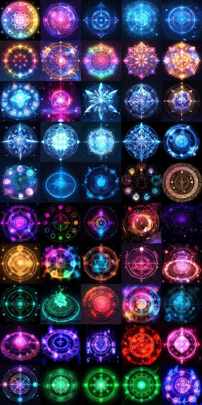 Magic circle 660 Illustrations (black background)