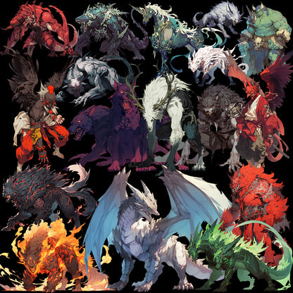 Demon 50 Illustrations (Transparent PNG)